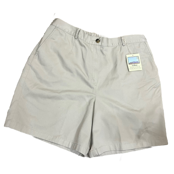 L.L. Bean Pants - LL Bean Women Shorts Khaki Size 16 Classic Fit 100% Cotton Wrinkle Resistant NWT